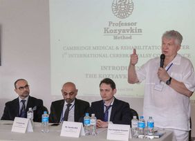 [Translate to Українська:] Professor V. Kozyavkin welcomes the quests of the Conference