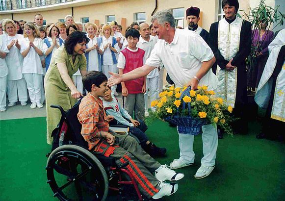 Kozyavkin V. and his patient during the official launching of Kozyavkin Clinic in Truskavets