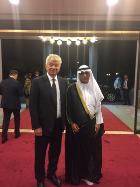 [Translate to Русский:] Volodymyr Kozyavkin with Dr. Rashed Hammad Al-Adwani, an Extraordinary and Plenipotentiary Ambassador of the State of Kuwait in Ukraine